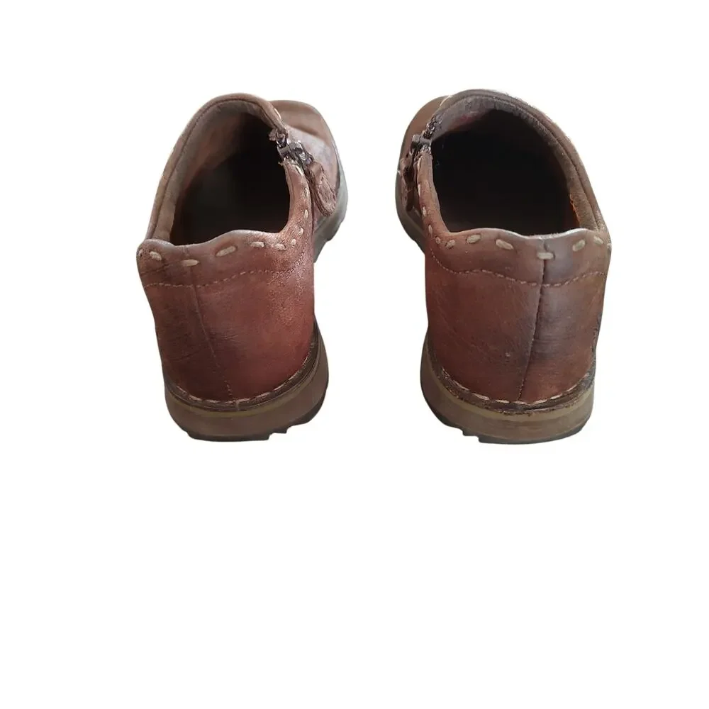 Timberland Women 8.5 Medium Brown Genuine Leather Smart Loafers Shoes